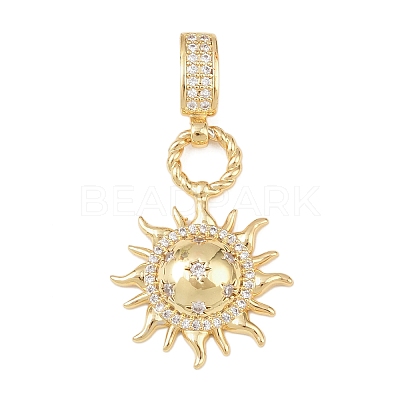 Brass Micro Pave Cubic Zirconia Pendants KK-H518-01A-G-1