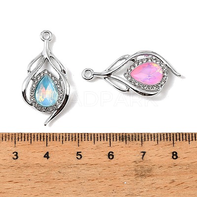 UV Plating Alloy Glass Pendants FIND-K032-37P-1