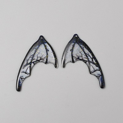 Translucent Resin Glitter Powder Pendants RESI-TAC0018-18G-1