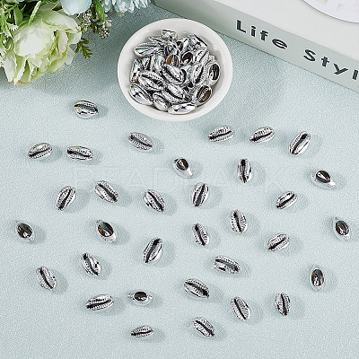 100Pcs Electroplated Natural Cowrie Shell Beads BSHE-LT0001-05B-1