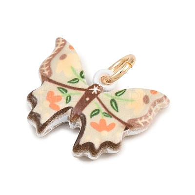 Painted Brass Pendants KK-CBAA339-02C-1