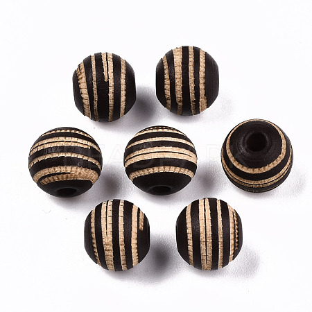 Painted Natural Wood Beads X-WOOD-T021-54A-02-1