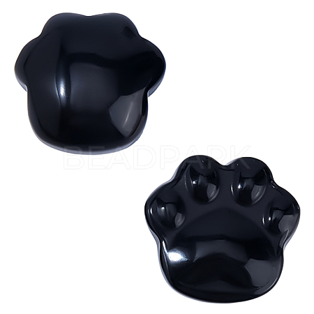 2Pcs Natural Obsidian Carved Figurines Statues for Home Office Desktop Decoration G-FH0002-75A-1