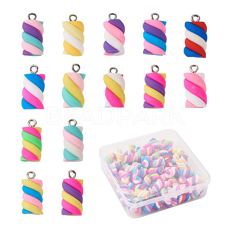 Craftdady 130Pcs 13 Colors Handmade Polymer Clay Charms CLAY-CD0001-10-1