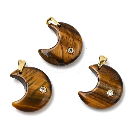 Natural Tiger Eye Pendants G-A297-02G-04-1