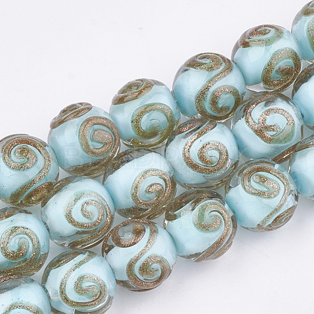 Handmade Gold Sand Lampwork Beads LAMP-T006-07I-1