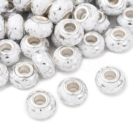 Opaque Resin Rondelle European Beads RESI-Z046-03A-1