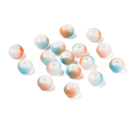 Opaque Spray Painted Glass Beads GLAA-G118-01M-1