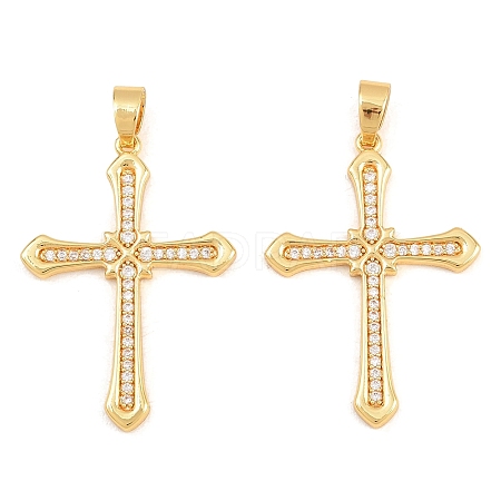 Easter Brass Micro Pave Clear Cubic Zirconia Pendants ZIRC-F148-14C-G-1