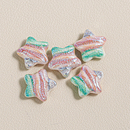 15Pcs Printed Resin Beads RESI-CJC0006-036G-1