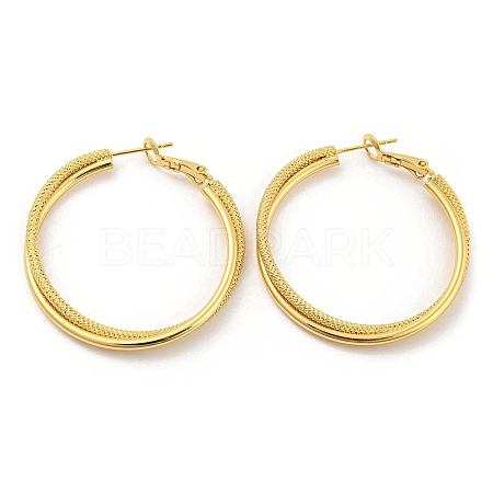 Rack Plating Brass Hoop Earrings EJEW-K263-29G-1