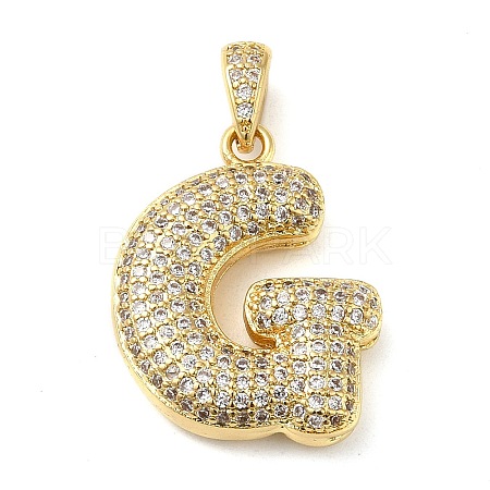 Brass Micro Pave Cubic Zirconia Pendants KK-E061-03G-07-1