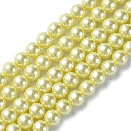 Eco-Friendly  Dyed Glass Pearl Round Beads Strands HY-A002-8mm-RB012-1