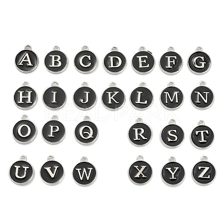 Initial Letter A~Z Alphabet Enamel Charms ENAM-YW0002-01-05P-1
