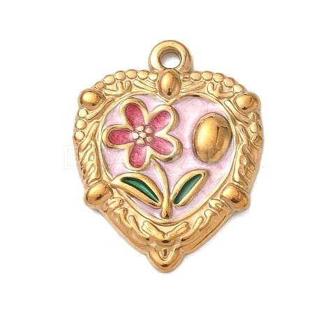 304 Stainless Steel Enamel Pendants STAS-A092-01D-G-1