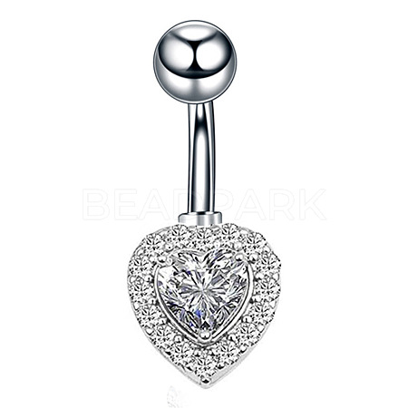 Clear Cubic Zirconia Belly Button Rings WG9960A-06-1