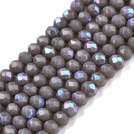 Electroplate Opaque Solid Color Glass Beads Strands EGLA-A044-P2mm-L10-1
