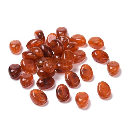 Oval Imitation Gemstone Acrylic Beads OACR-R052-11-1