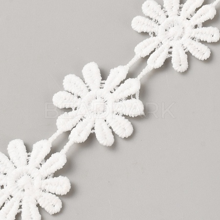 Polyester Lace Ribbon OCOR-WH0111-138F-1