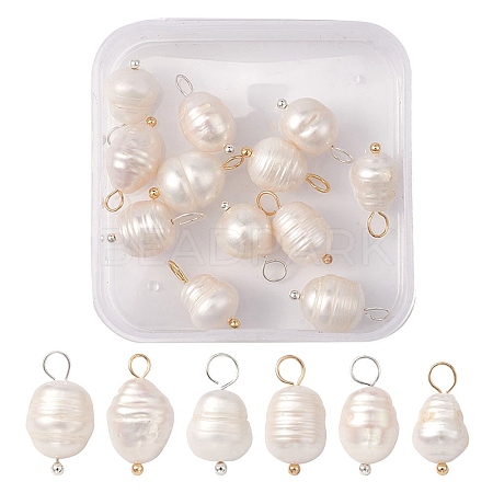 12Pcs 2 Colors Natural Cultured Freshwater Pearl Pendants FIND-YW0003-64-1