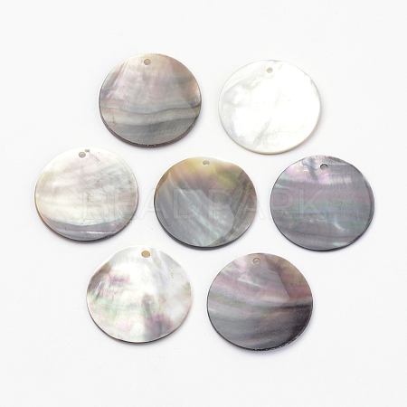 Black Lip Shell Pendants SHEL-Q008-64C-1