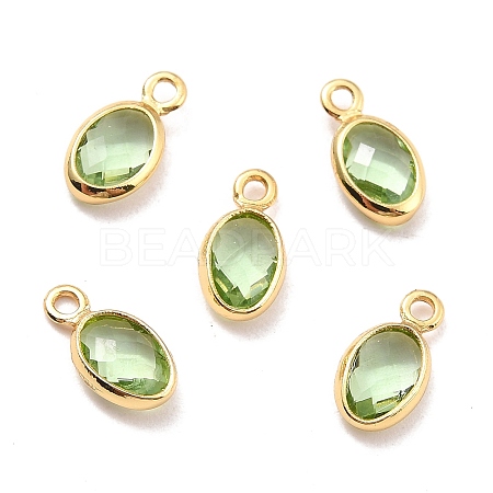Eco-Friendly Brass with Glass Pendants KK-K268-01Q-1