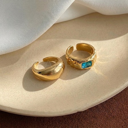 2Pcs 2 Styles Alloy Rectangle Rhinestone Cuff Toe Ring Sets for Women WG1E17C-01-1