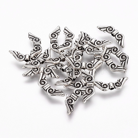 Tibetan Style Alloy Angel Wing Beads LS-TIBEB-4999-AS-NR-1