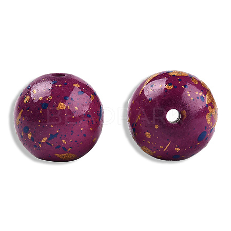 Spray Painted Resin Beads RESI-N034-19-V04-1