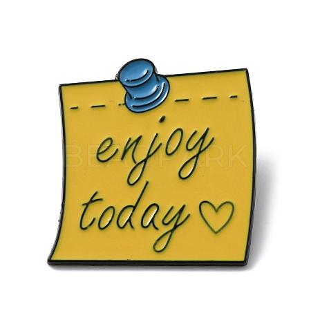 Word Enjoy Today Alloy Enamel Brooch Pins JEWB-R021-06C-1