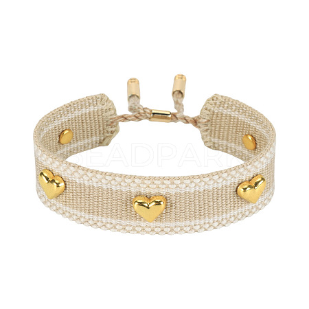 Adjustable Polyester & Alloy Slider Bracelets FS-WG54A06-04-1
