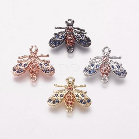 Brass Cubic Zirconia Links KK-P134-49-1