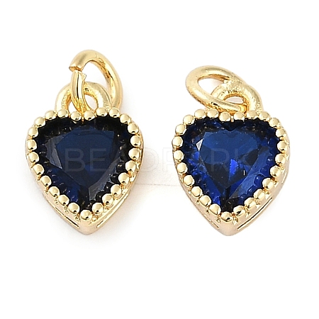 Real 18K Gold Plated Brass Inlaid Cubic Zirconia Charms ZIRC-L100-074G-01-1