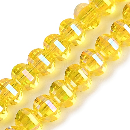 Electroplate Transparent Glass Beads Strands EGLA-B011-08A-AB06-1