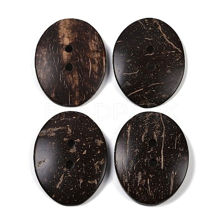 Carved Oval 2-hole Basic Sewing Button SHEL-K009-03-1