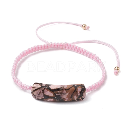 Adjustable Tube Natural Gemstone Braided Bracelets for Women BJEW-JB11006-04-1