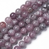 Natural Lepidolite/Purple Mica Beads Strands X-G-G770-04A-8mm-1