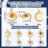 Beebeecraft 8Pcs 8 Colors Brass Micro Pave Clear Cubic Zirconia Glass Pendants KK-BBC0003-79-2