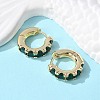 Green Cubic Zirconia Hoop Earrings X-EJEW-C022-08G-3