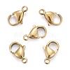 Ion Plating(IP) 304 Stainless Steel Lobster Claw Clasps X-STAS-H353-D-02G-2