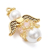 Pearlized Glass Pearl & Glass Pendants PALLOY-MZ00978-07-3