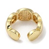 Rack Plating Brass Micro Pave Cubic Zirconia Cuff Finger Rings for Women RJEW-C114-09G-3