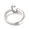 Rack Plating Brass Cubic Zirconia Arabic Letters Adjustable Rings for Women RJEW-S407-10P-14-3