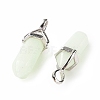Luminous/Glow Bullet Glass Pointed Pendants GLAA-K058-01P-02-4
