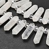 Natural Quartz Crystal Double Terminated Point Beads Strands G-H069-A13-01-4