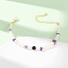 Natural Amethyst Chip and Rice Natural Pearl Beaded Bracelets GG-CBA3297-13G-F-2