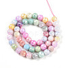 Electroplate Glass Beads Strands X-GLAA-N010-8mm-05-2