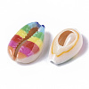 Printed Natural Cowrie Shell Beads X-SSHEL-R047-01-A05-3