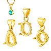 3Pcs 3 Styles Brass Pendant Cabochon Settings KK-PH0014-70-1