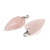 Natural Rose Quartz Pendants G-H359-04P-04-3